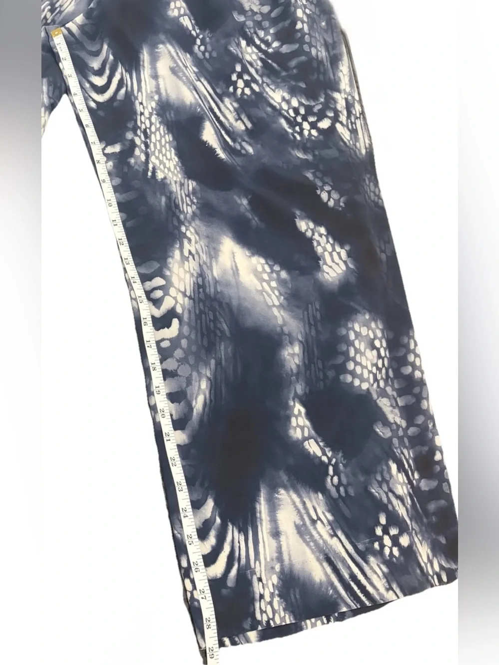 COS Pure Silk Wide-Leg Palazzo Pants EU 36 US 4 Navy Ivory Print